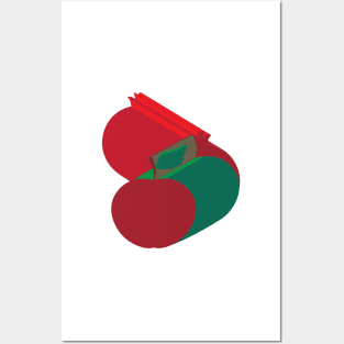 3D apple and pomegranate Posters and Art